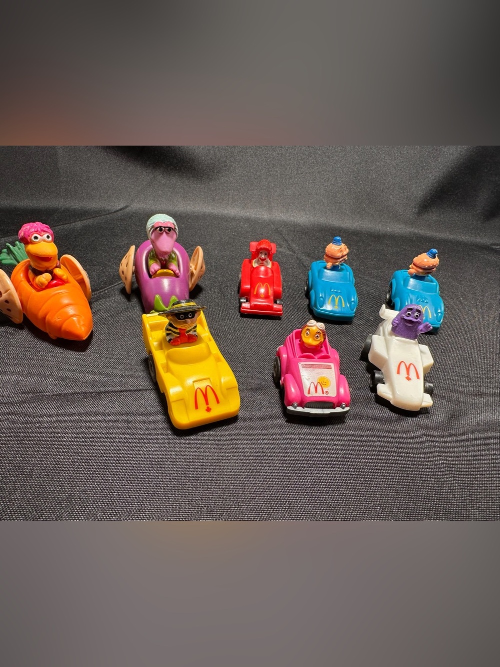 Vintage 1988 McDonalds Turbo Macs Lot Set Of 8 Pull Back Cars Retro 80s Kids Toy